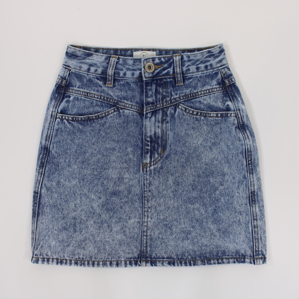 90s vibes 91 acid wash high waisted skirt